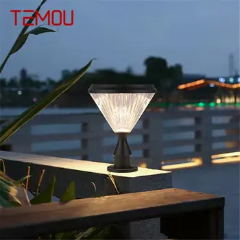 Солнечная лампа TEMOU Современное креативное наружное освещение ворот Водонепроницаемый светодиод для внутреннего двора, сада, балкона, крыльца